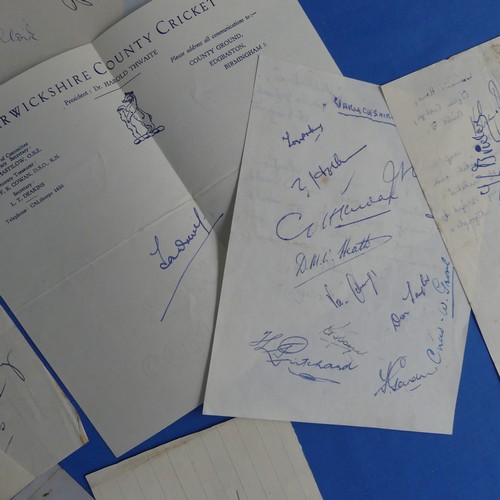 149 - Cricket Autographs, a good schoolboy collection of 1940's County Cricket and international, some fac... 