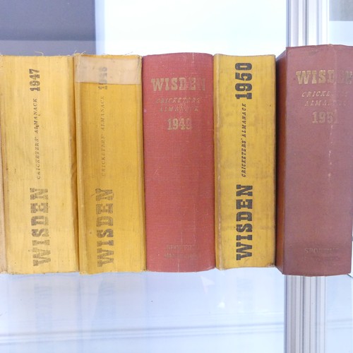 150 - Wisden Cricketers' Almanack, eighty-seven volumes, comprising 1911, 1913, 1923, 1925, 1929-1932, 193... 