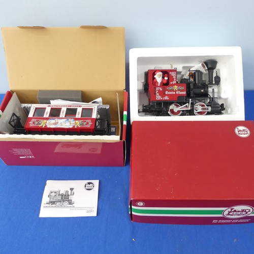 234 - Lehmann LGB G Gauge 22211 0-4-0T Stainz Christmas Locomotive, red, with Santa Claus, boxed, together... 