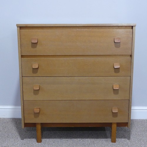 541 - A retro Chest of Drawers, comprising four long drawers, varied in size, raised on tapering legs, W 7... 