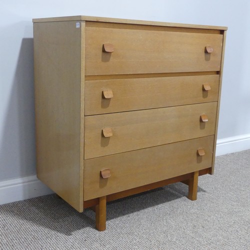 541 - A retro Chest of Drawers, comprising four long drawers, varied in size, raised on tapering legs, W 7... 