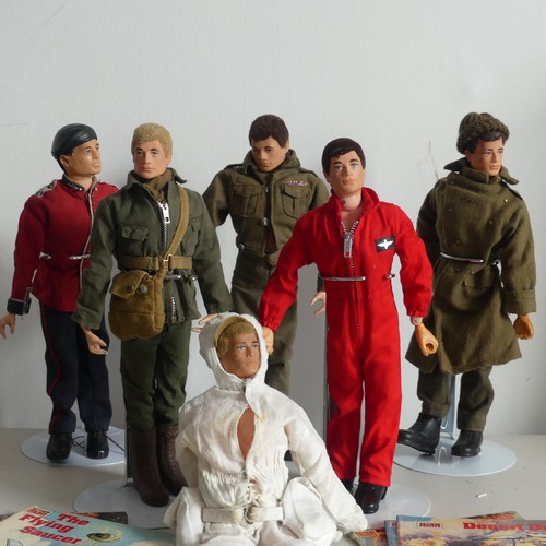 218 - Six Action Man figures and accessories: including a Parachutist and a Diver, together with a quantit... 