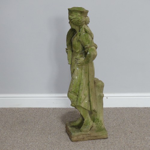 551 - Garden statuary; a reconstituted stone figure of a woman carrying wheat, H 79cm