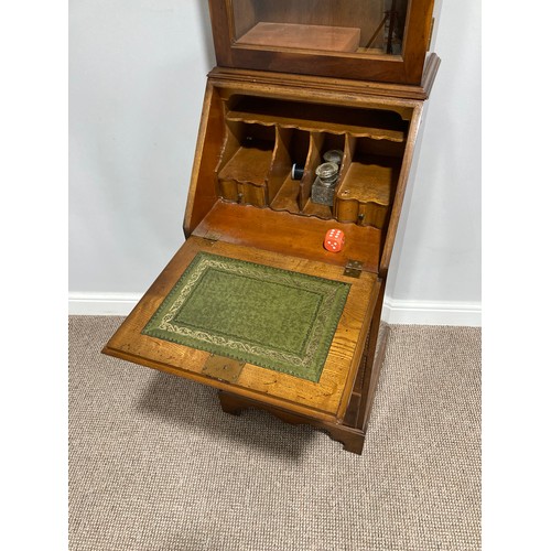 537 - An reproduction inlaid small Bureau Bookcase, of small proportions, the fall front opening to reveal... 