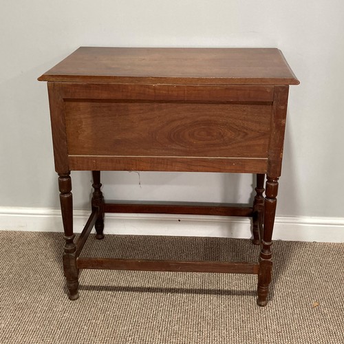 527 - An early 20thC oak Serving Table, with two long drawers, one with fitted cutlery insert, raised on t... 