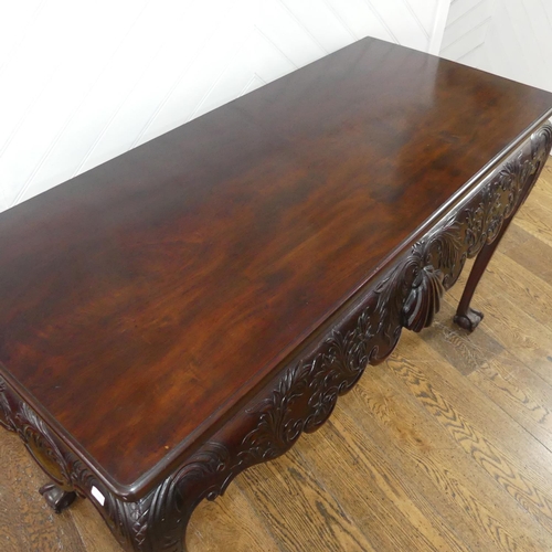 544 - A George II-style Irish mahogany Serving Table, the rectangular top above a heavily moulded frieze w... 