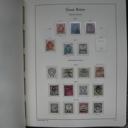 64 - Stamps; A QV to QEII mainly used collection of Great British Stamps, in four boxed Lighthouse albums... 