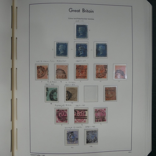 64 - Stamps; A QV to QEII mainly used collection of Great British Stamps, in four boxed Lighthouse albums... 