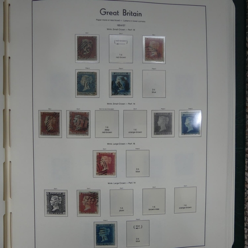 64 - Stamps; A QV to QEII mainly used collection of Great British Stamps, in four boxed Lighthouse albums... 