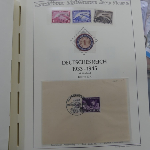 68 - Stamps; A collection of German Stamps, in a lighthouse album including Zeppelins, inc. 1933 Chicago ... 