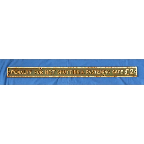 Railwayana; An LSWR cast iron 'Penalty for not Shutting & Fastening ...