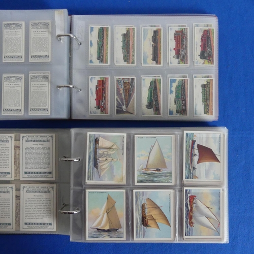 77 - Cigarette Cards, seven albums, many sets, including Wills's Railway Engines, Railway Equipment, Cine... 