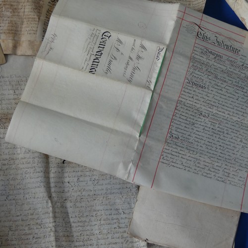 74 - A Collection of 17thC Indentures, of particular interest to Hawsworth Yorkshire, some on velum with ... 