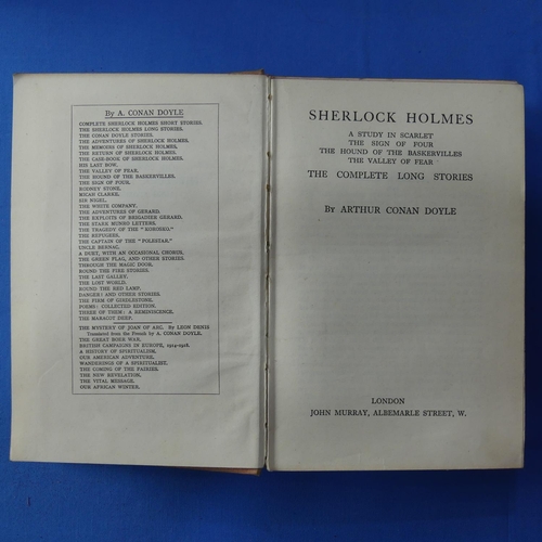 133 - Conan Doyle (Arthur); 'Sherlock Holmes Long Stories', pub. John Murray, London, 1929, first edn, red... 