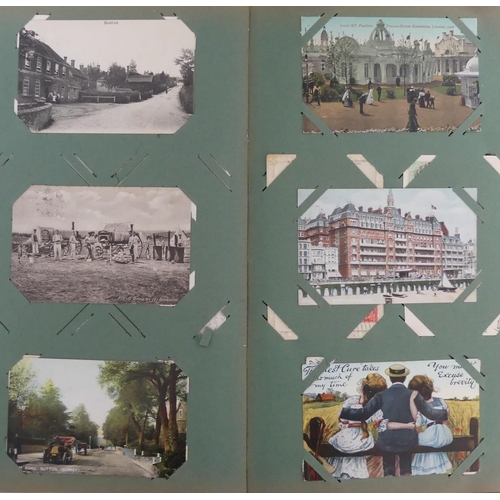 72 - Postcards : two albums of vintage postcards and quantity loose, including RP and PP UK topography, c... 