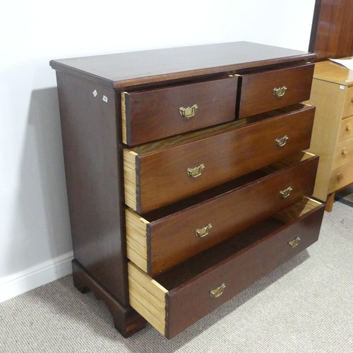 336 - A 19thC-style mahogany Chest of Drawers, with two short above three long drawers, graduated in size,... 