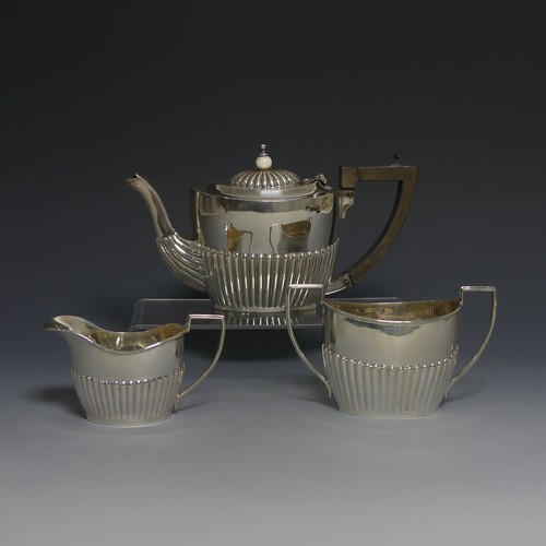 388 - An Edwardian silver 'Bachelor's' Tea Set, by Horace Woodward & Co Ltd., hallmarked Birmingham, 1... 