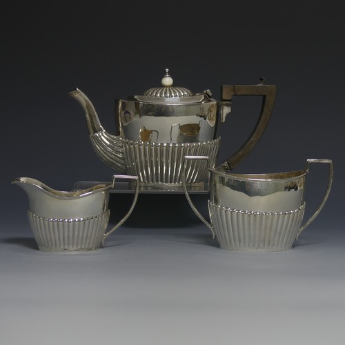 388 - An Edwardian silver 'Bachelor's' Tea Set, by Horace Woodward & Co Ltd., hallmarked Birmingham, 1... 