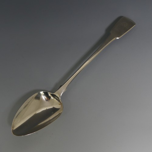 401 - A George III silver fiddle pattern Basting Spoon, by Thomas Dicks, hallmarked London, 1818, 30cm lon... 