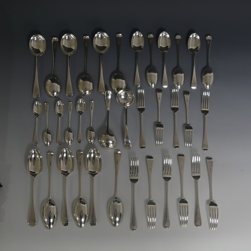 404 - A George V silver Old English pattern part Flatware Service, by Josiah Williams & Co., hallmarke... 