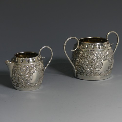 408 - A Victorian silver Sugar Bowl and Cream Jug, by John Edward Wilmot, hallmarked Birmingham, 1892, of ... 