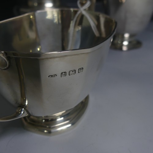 418 - A George VI silver four piece Tea Set, by William Suckling Ltd, hallmarked Birmingham 1938/9, of oct... 