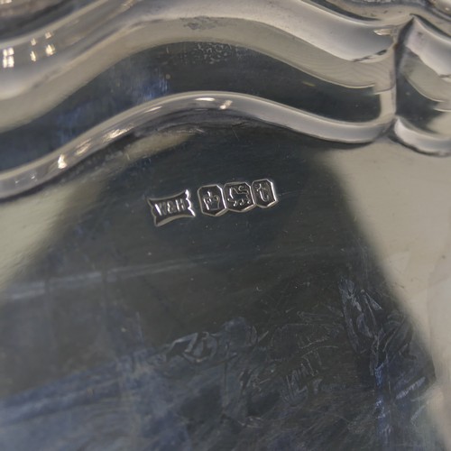 423 - An Edward VIII silver oval two handled Tray, by Walker & Hall, hallmarked Sheffield, 1936, with ... 