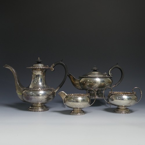 426 - A George VI silver four piece Tea and Coffee Set, by Walker & Hall, hallmarked Sheffield, 1947/8... 