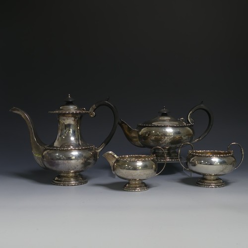 426 - A George VI silver four piece Tea and Coffee Set, by Walker & Hall, hallmarked Sheffield, 1947/8... 