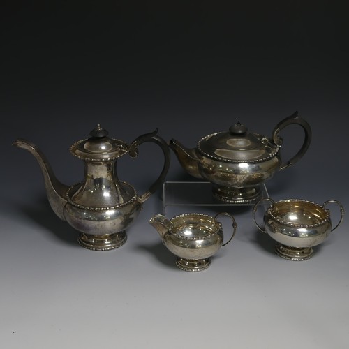 426 - A George VI silver four piece Tea and Coffee Set, by Walker & Hall, hallmarked Sheffield, 1947/8... 