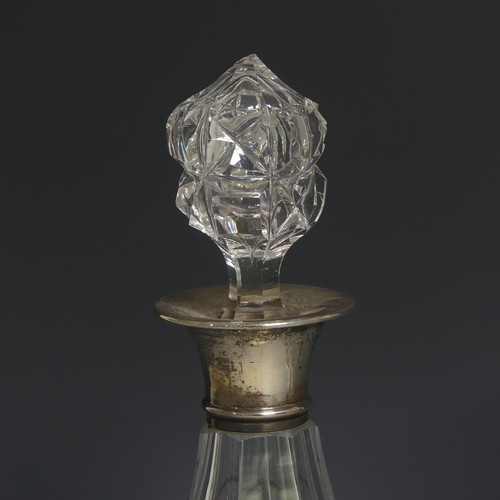 439 - A pair of George V silver mounted cut glass Decanters, by Arthur Willmore Pennington, hallmarked Bir... 