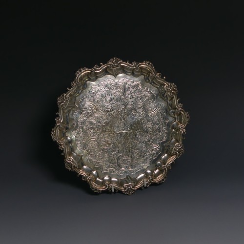 441 - A William IV silver Salver, by William Ker Reid, hallmarked London, 1836, of shaped circular form wi... 