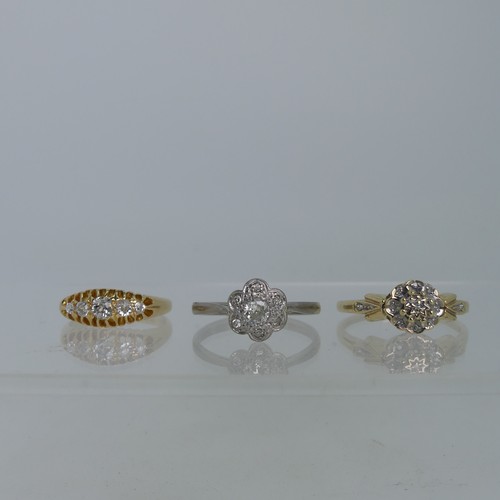 77 - A small graduated five stone diamond Ring, approx total diamond weight 0.35ct, all mounted in 18ct y... 