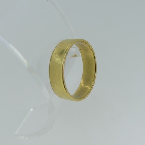 99 - An 18ct yellow gold Band, with foliate engraved decoration, Size R½, together with a plain 18... 