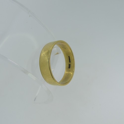 99 - An 18ct yellow gold Band, with foliate engraved decoration, Size R½, together with a plain 18... 