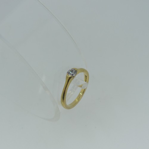 109 - A singe stone diamond Ring, the brilliant cut stone 0.27ct, all mounted in 18ct yellow gold, Size O,... 