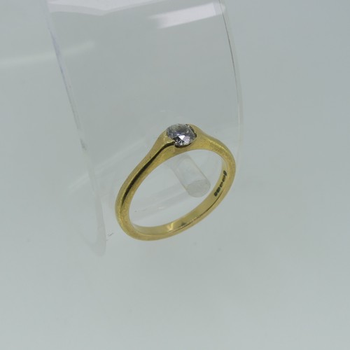 109 - A singe stone diamond Ring, the brilliant cut stone 0.27ct, all mounted in 18ct yellow gold, Size O,... 