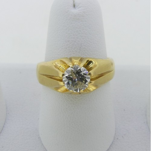 85 - A single stone diamond Ring, the brilliant cut stone approx. 0.75ct, mounted in 18ct yellow gold, Si... 