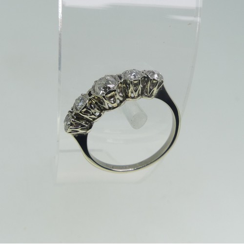 79 - A graduated five stone diamond Ring, the central stone approx 0.35ct, all mounted in 18ct white gold... 