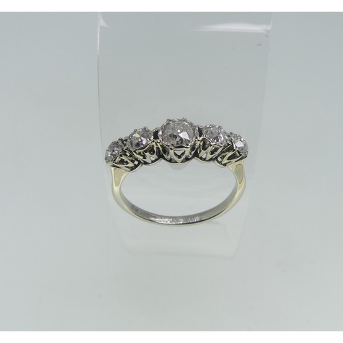 79 - A graduated five stone diamond Ring, the central stone approx 0.35ct, all mounted in 18ct white gold... 