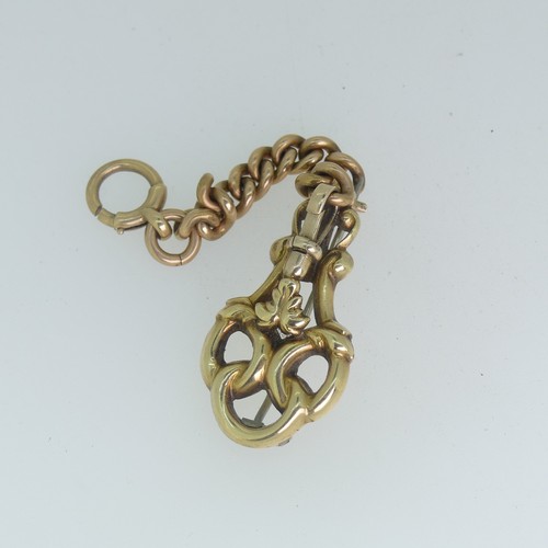 129 - An unmarked yellow metal Brooch, formed with integral clip front, tests as 9ct gold, 5.4g, with unma... 