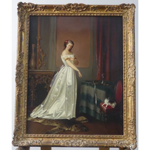 Auguste Coomans (19th century), Portrait of a Lady, oil on panel, signed "A. Coomans" and dated 1869, 50cm x 40cm, framed.