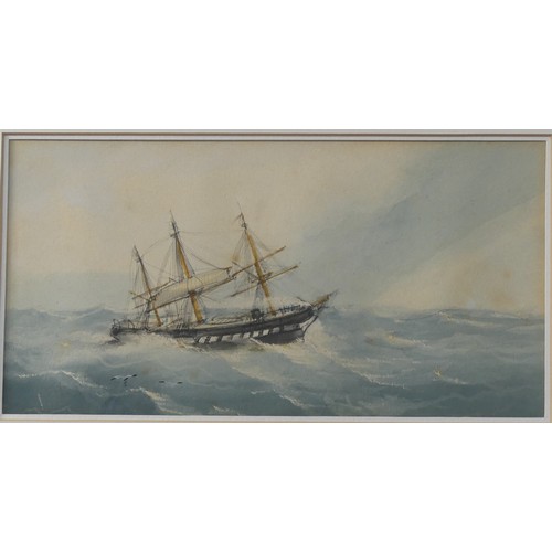 169 - Richmond Markes (British, fl.1860-1880), In Stormy Waters, watercolour, signed 