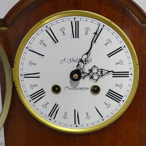 246 - A modern Mantel Clock in the antique style, the white enamelled Roman dial marked 'J Guilsborough, N... 