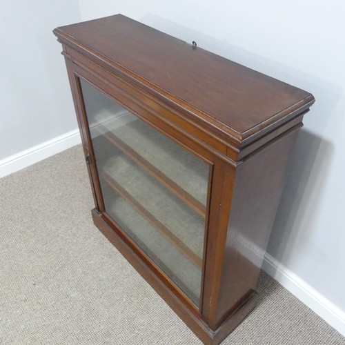 390 - An Edwardian Bookcase Cabinet, with single glazed door opening to reveal two adjustable shelves, rai... 