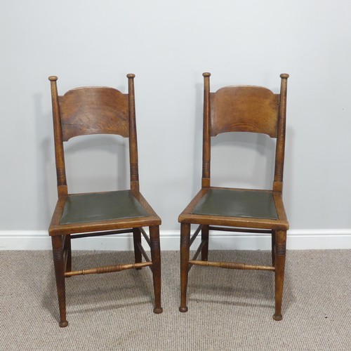 403 - TA set of three Arts & Crafts oak Dining Chairs, by William Birch, including one carver, with le... 