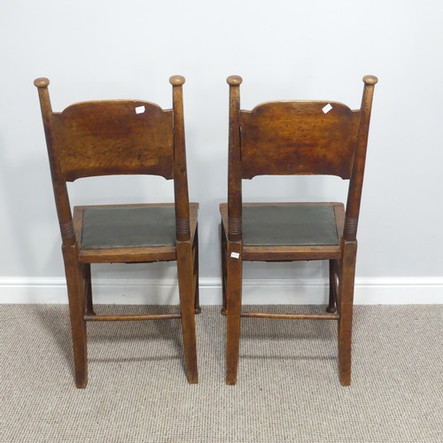 403 - TA set of three Arts & Crafts oak Dining Chairs, by William Birch, including one carver, with le... 