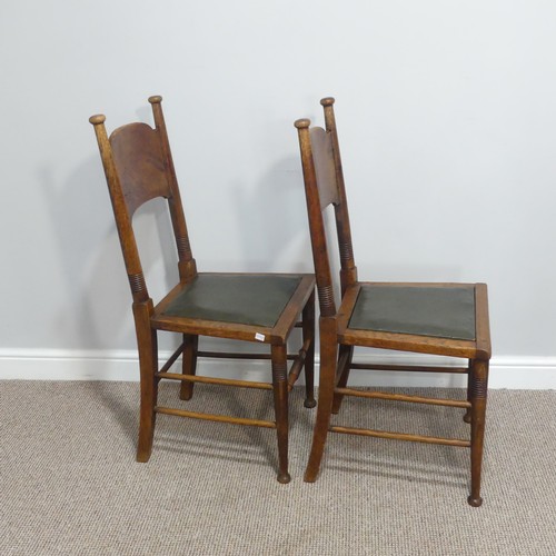 403 - TA set of three Arts & Crafts oak Dining Chairs, by William Birch, including one carver, with le... 