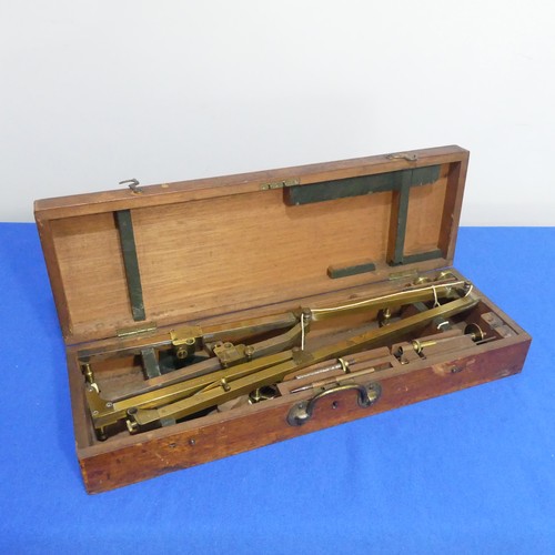 411 - A mahogany cased brass Pantograph, in rectangular fitted box, the pantograph of standard design sign... 