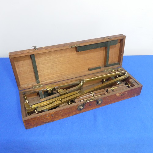 411 - A mahogany cased brass Pantograph, in rectangular fitted box, the pantograph of standard design sign... 